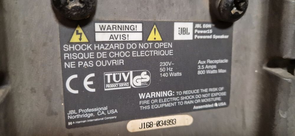 Colunas Jbl Eon Power15