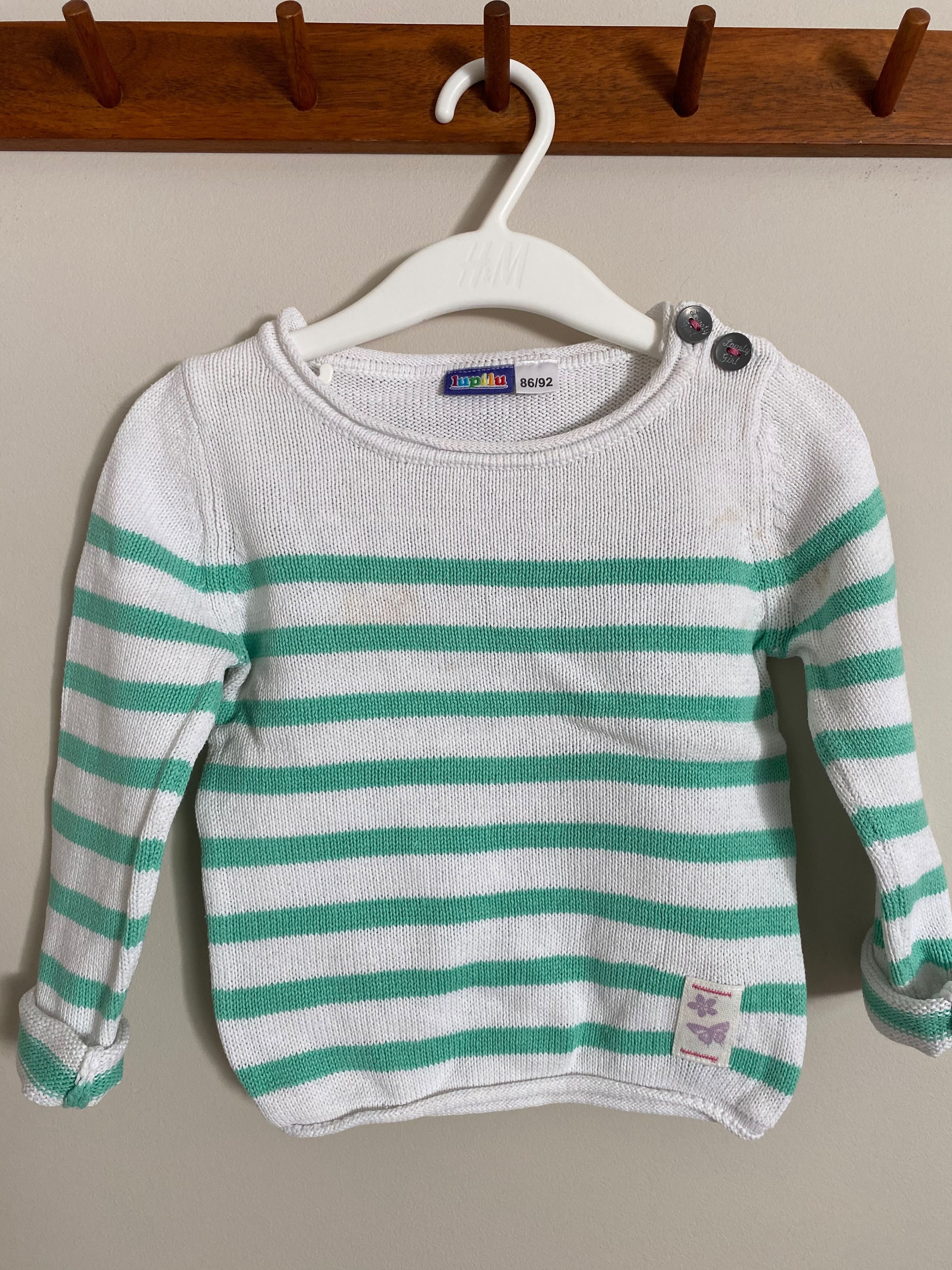 Sweter w paski lupilu rozm 86/92/98