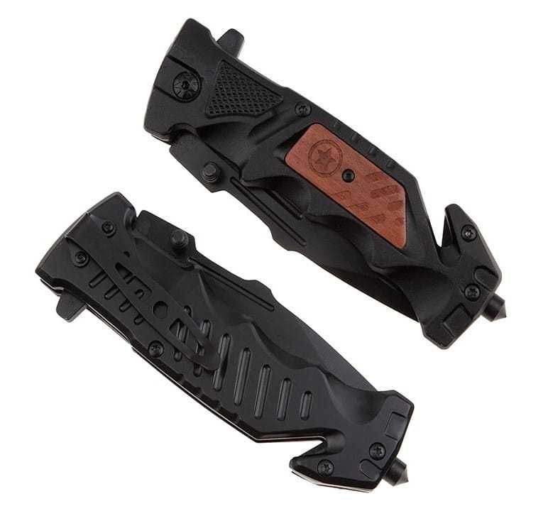 BSH Sprężynowy nóż ratowniczy survival do cięcia pasów N-389B WE knife