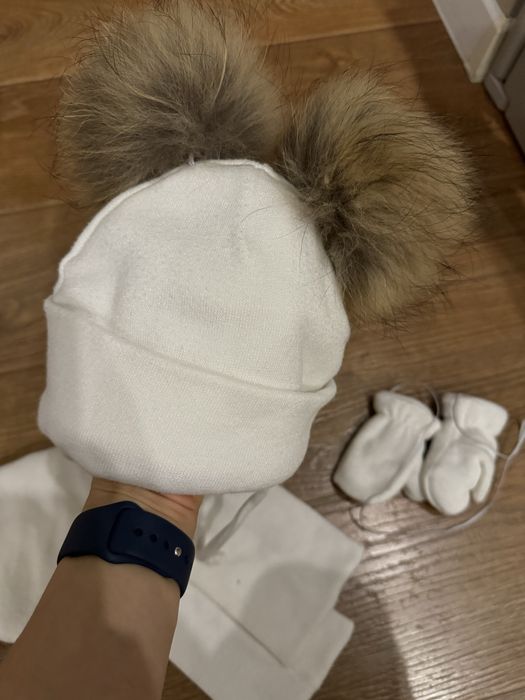 Зимовий дитячий набір (шапка, шарф, рукавиці) , розмір 46