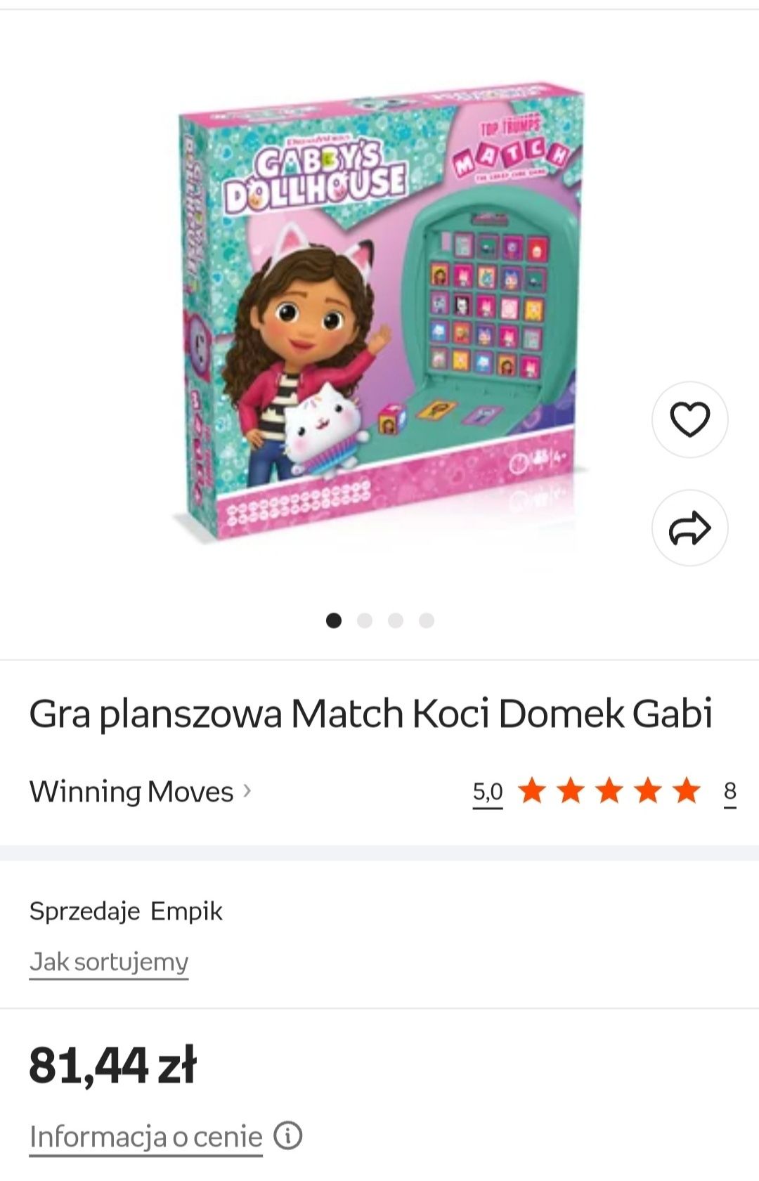 Gra planszowa Match Koci Domek Gabi