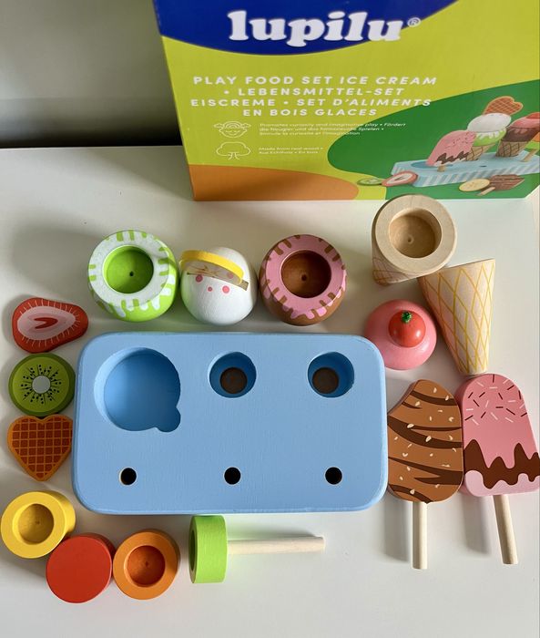 НОВИНКА! Деревʼяний набір піца,торт,морозиво lupilu