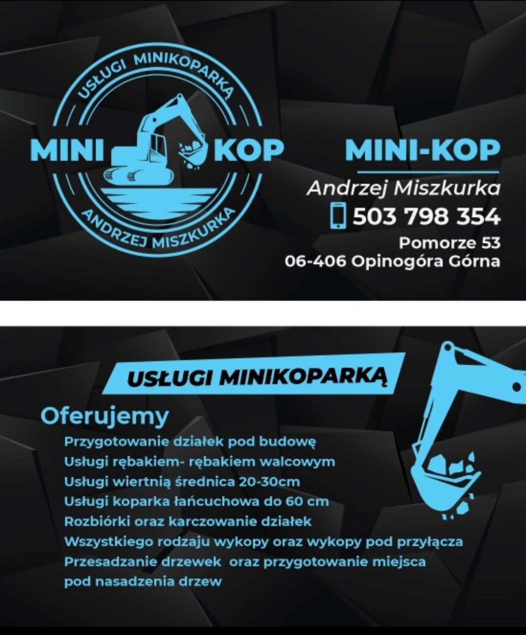 Mini-Kop Usługi minikoparką