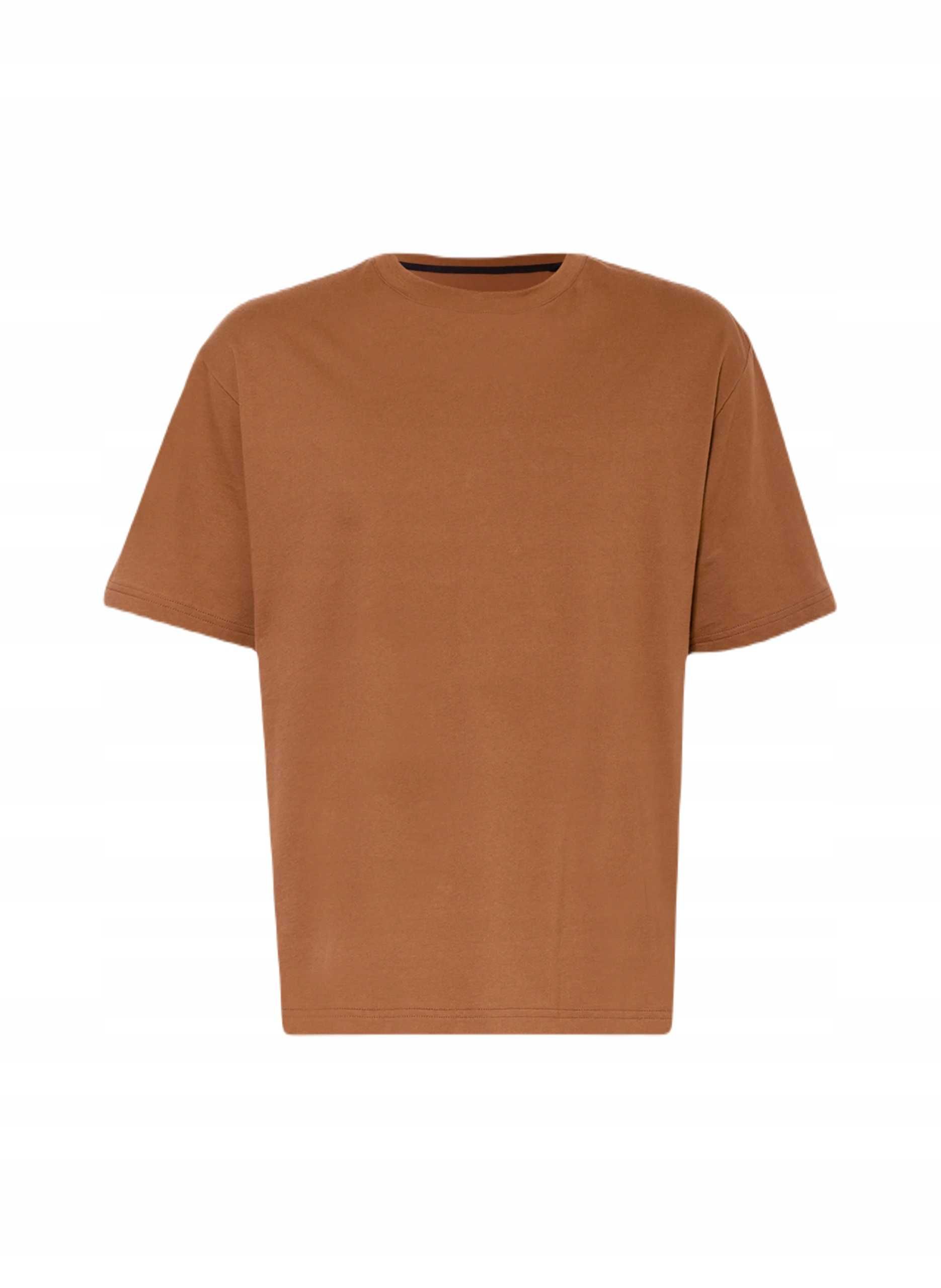 Brązowa koszulka krótki rękaw basic t-shirt XL