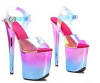 Holograficzne profesjonalne buty gogo pole dance szklanki szpilki 38