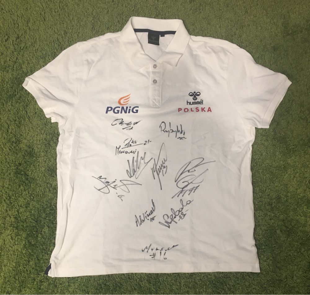 Koszulka Hummel Polo Reprezentacji Polski w pilce recznej autografy