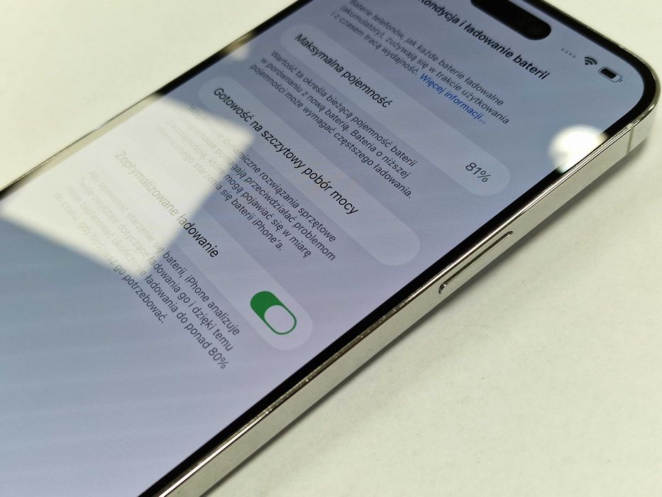 Iphone 14 PRO MAX 256GB/ Silver/ BAT 81%/ Grade A-/ + ładowarka