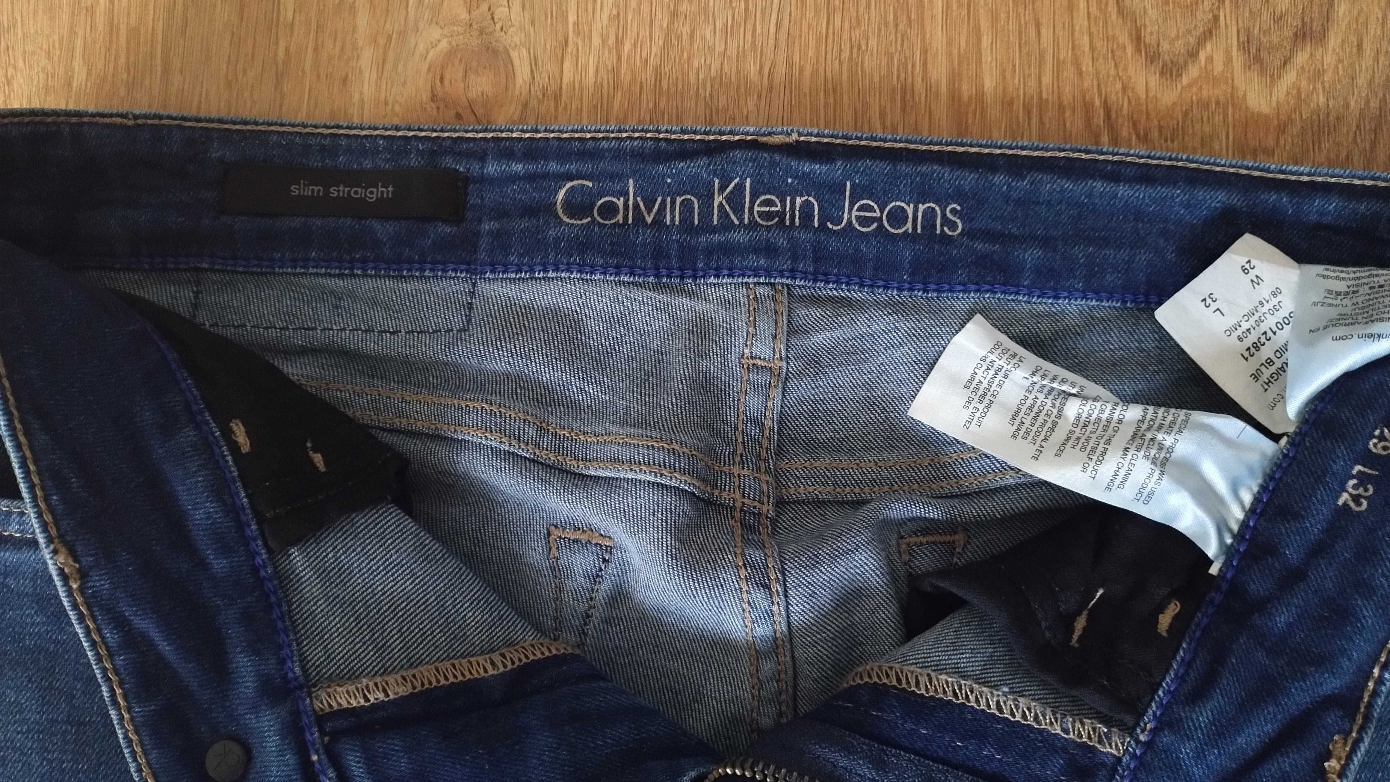 Calvin Klein Jeans true dark blue stretch 29/32 spodnie męskie jeansow