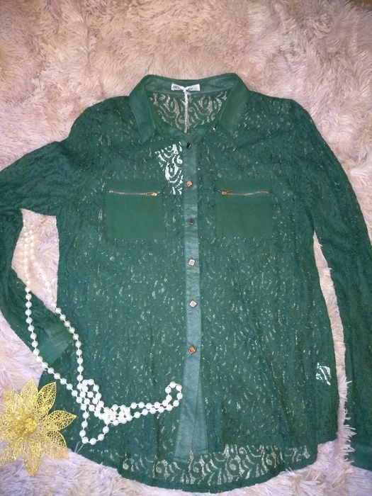 Блузка,рубашка гипю,зелёная
