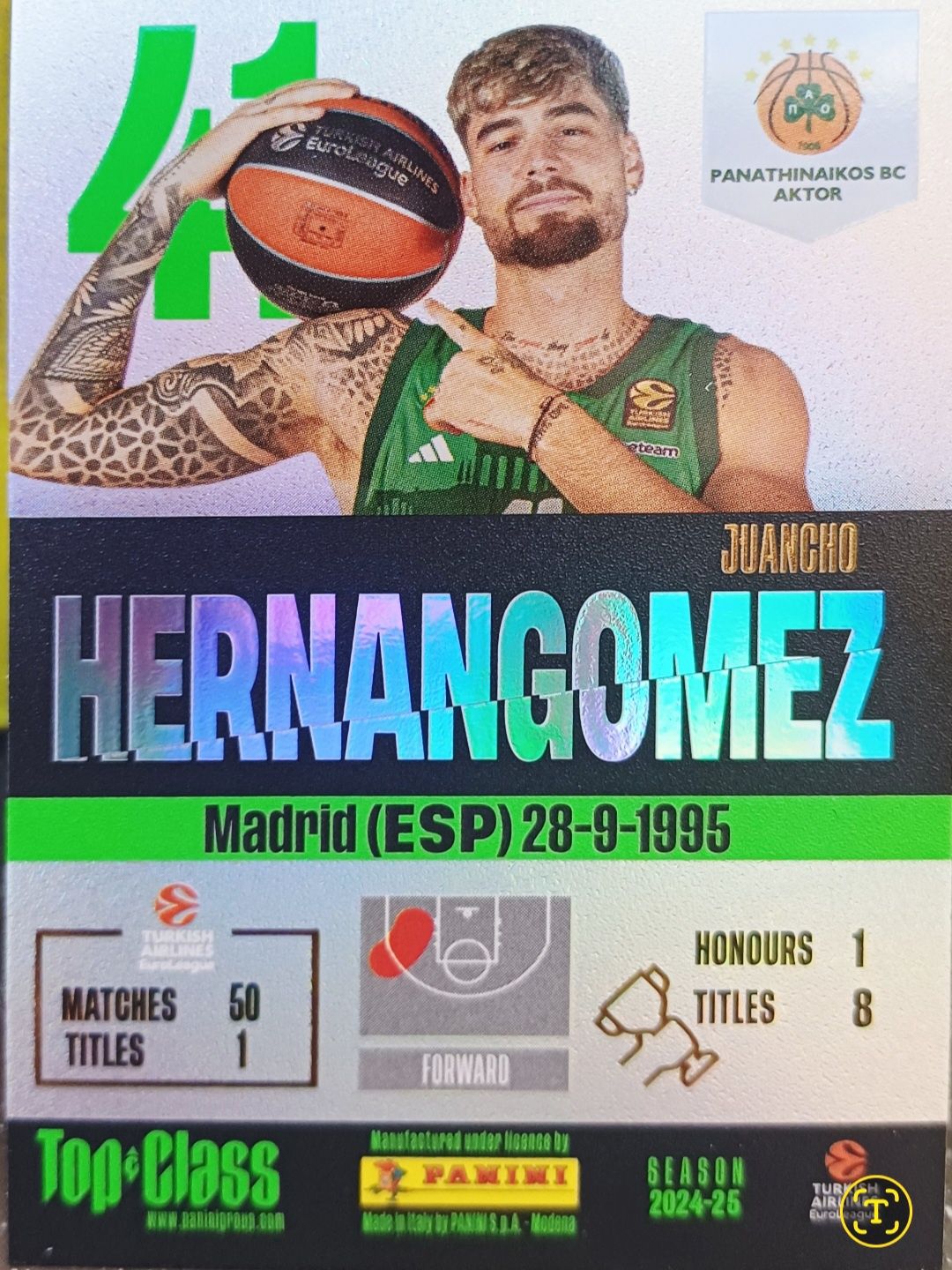 Karta kolekcjonerska Top Class Panini Pure Basketball nr 193 Winner