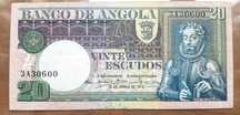 Lote completo de Angola de 1973 de Notas - 1000, 500, 100, 50 e 20