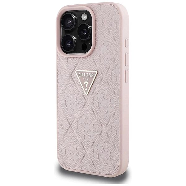 Etui Guess Hot Stamp 4G Pattern Triangle Metal Logo na iPhone 16 Pro M