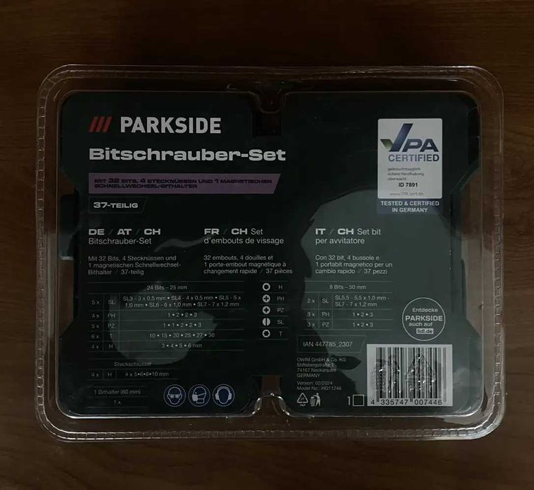 Набір біт Parkside 32 шт з 4 гніздами та магнітним тримачем