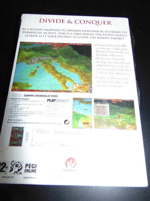 Rome Divide & Conquer - Europa Universalis PC CD Game NOVO (64% desc)