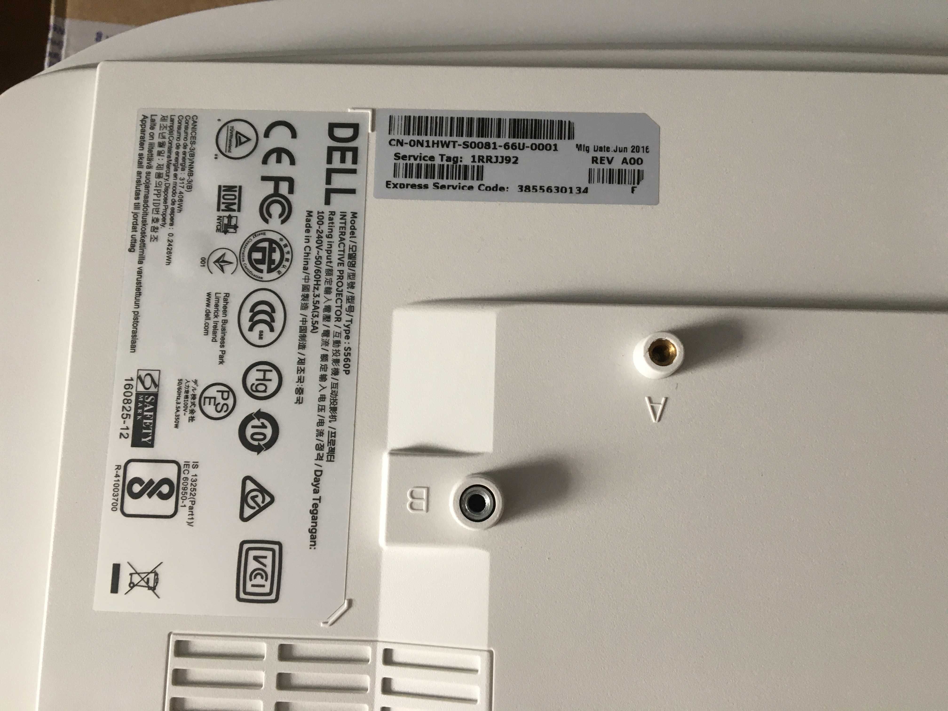 DELL S560P Interactiw DLP Projektor 3400 Lumens PROJ-S560P