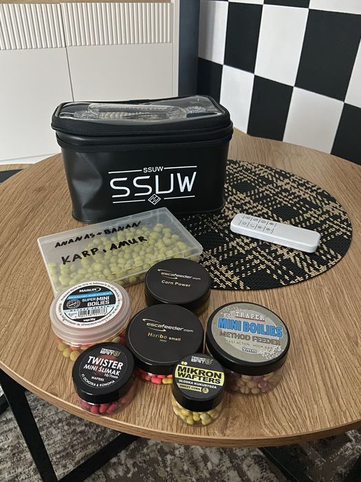 przynęty (dumbellsy oraz kulki) wędkarskie+torba