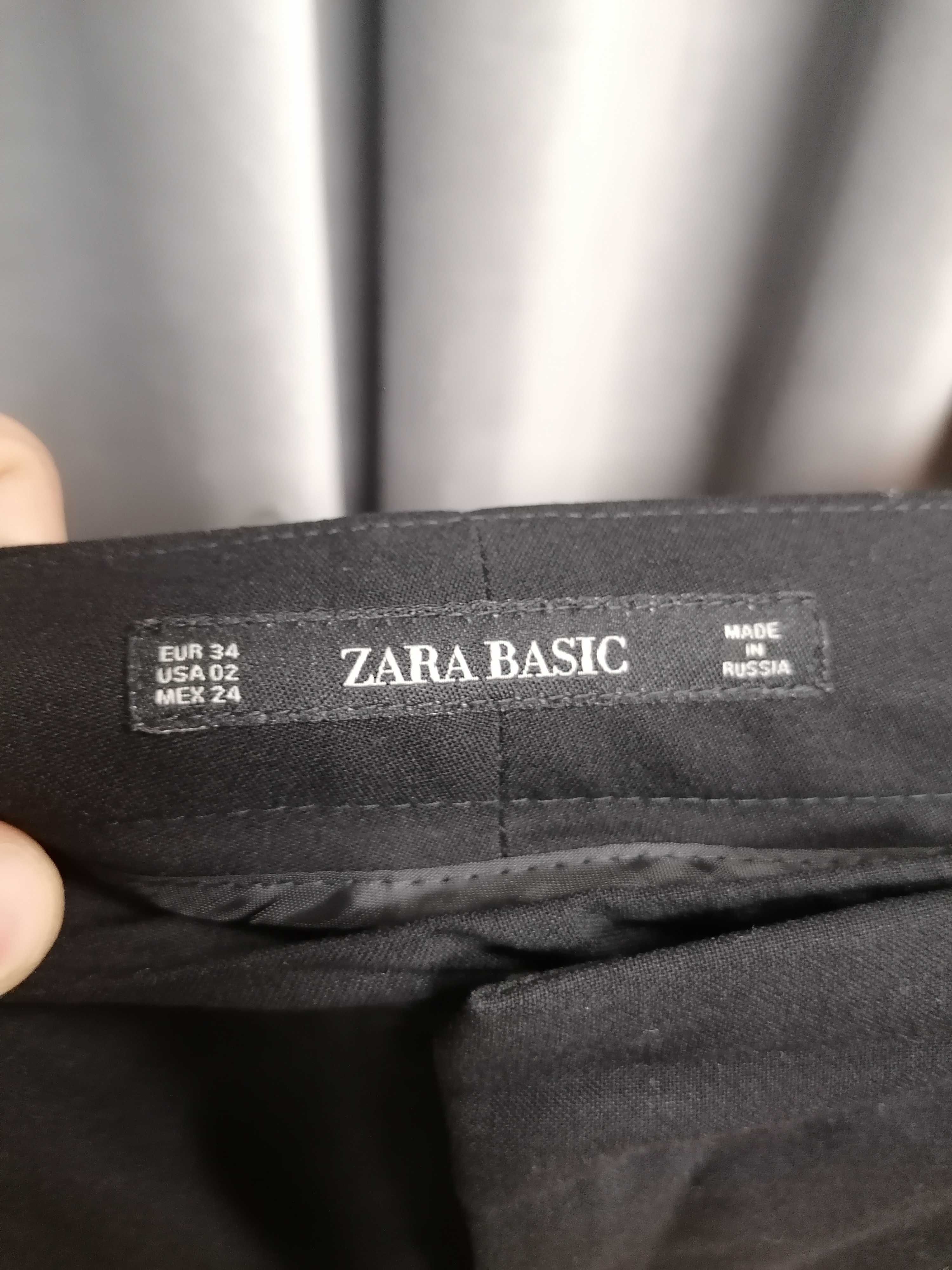 Eleganckie czarne spodnie w kant Zara 34