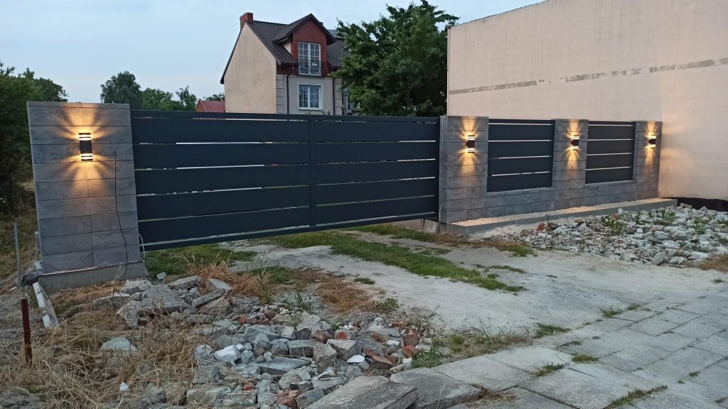Brama przesuwna 4x1,5m palisadowa ocynk+RAL 2d 3d