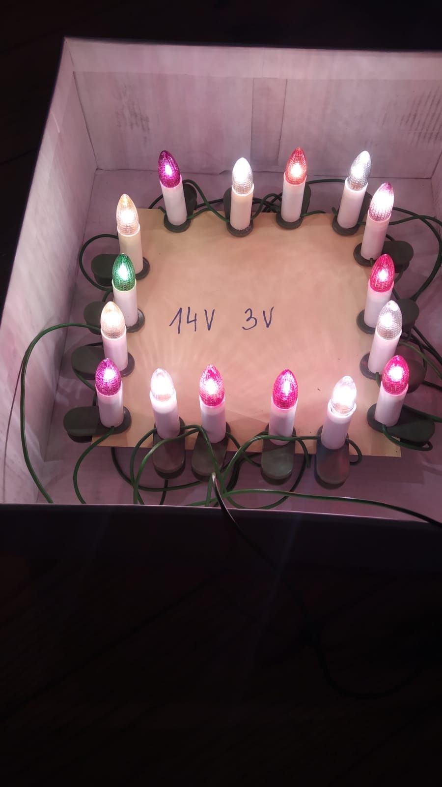 Lampki choinkowe z PRL-u światełka 17