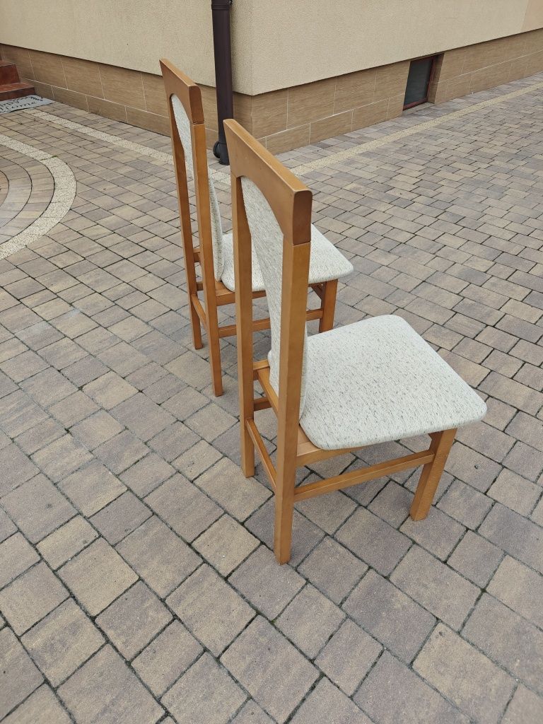 Krzesło drewniane tapicerowane beż  12szt