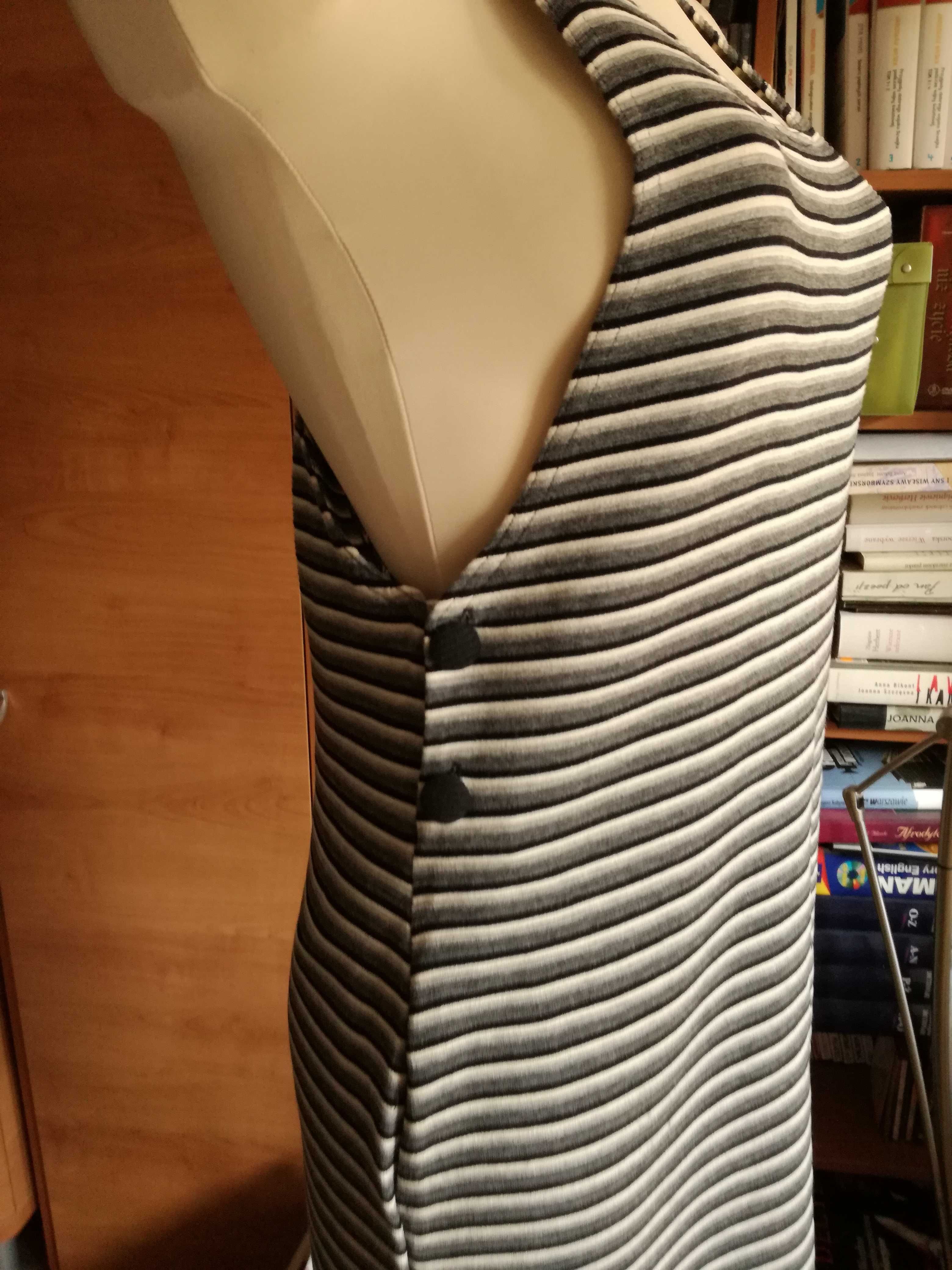 Sukienka ciążowa na szelkach, rozmiar 38