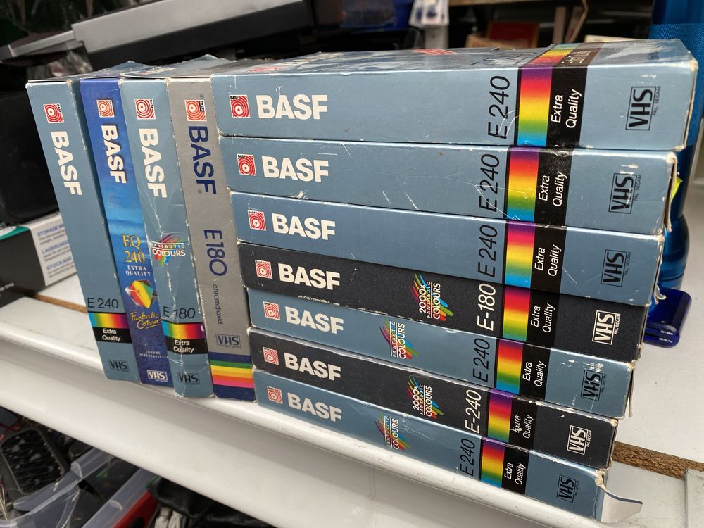 Kasety VHS BASF E180 i E240 chrome , ostatnie 11 sztuk