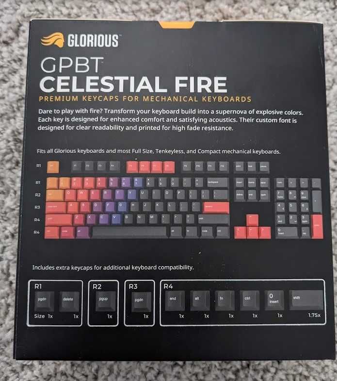 Klawisze Glorious GPBT Celestial Series Keycaps Celestial Fire US ANSI