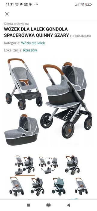 Wózek dla lalek Smoby Quinny