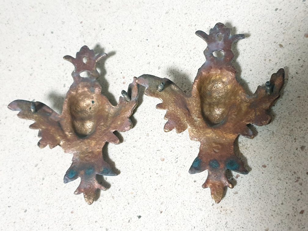 3 antigas ferragens de mobília Sec. XIX mascaronas em bronze