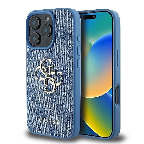 Etui Guess 4G Big Logo na iPhone 16 Pro Max - niebieskie