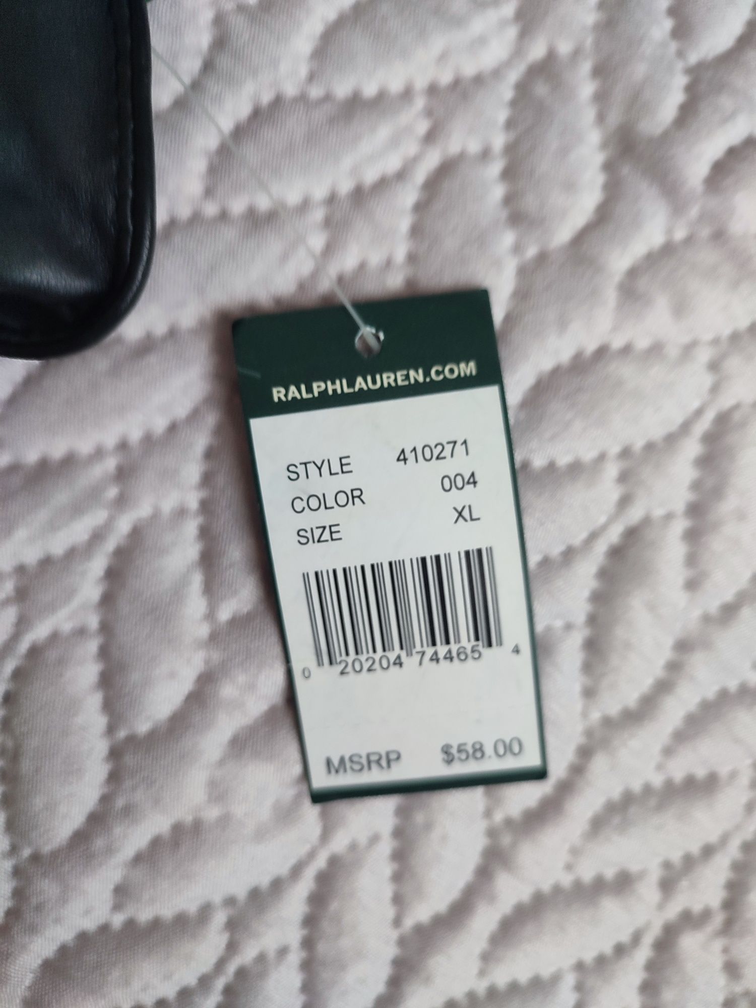 Rękawiczki skórzane damskie czarne xl Ralph Lauren