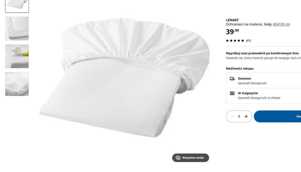 ZESTAW Ikea Sundvik za 1000 zł SPRZEDAM za 500 zł - łóżko, materac OKA