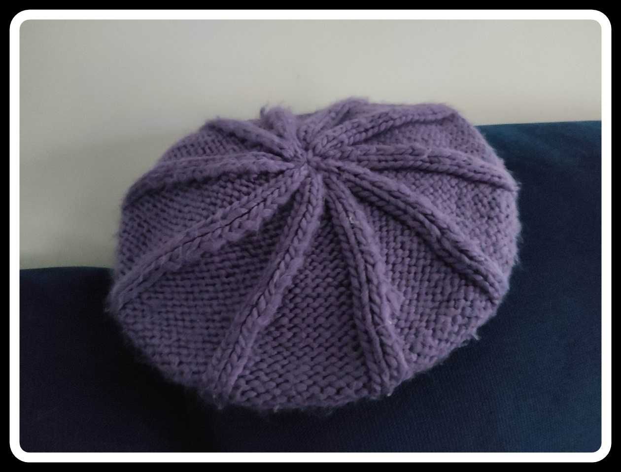 BERET kolor wrzosowy - fioletowy