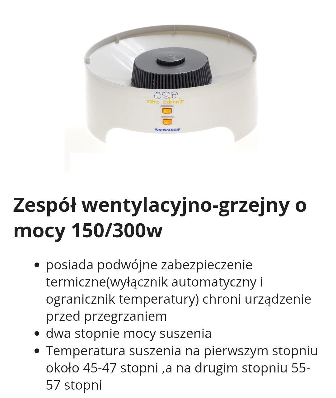 Suszarka do grzybów i owoców, 300W, duża