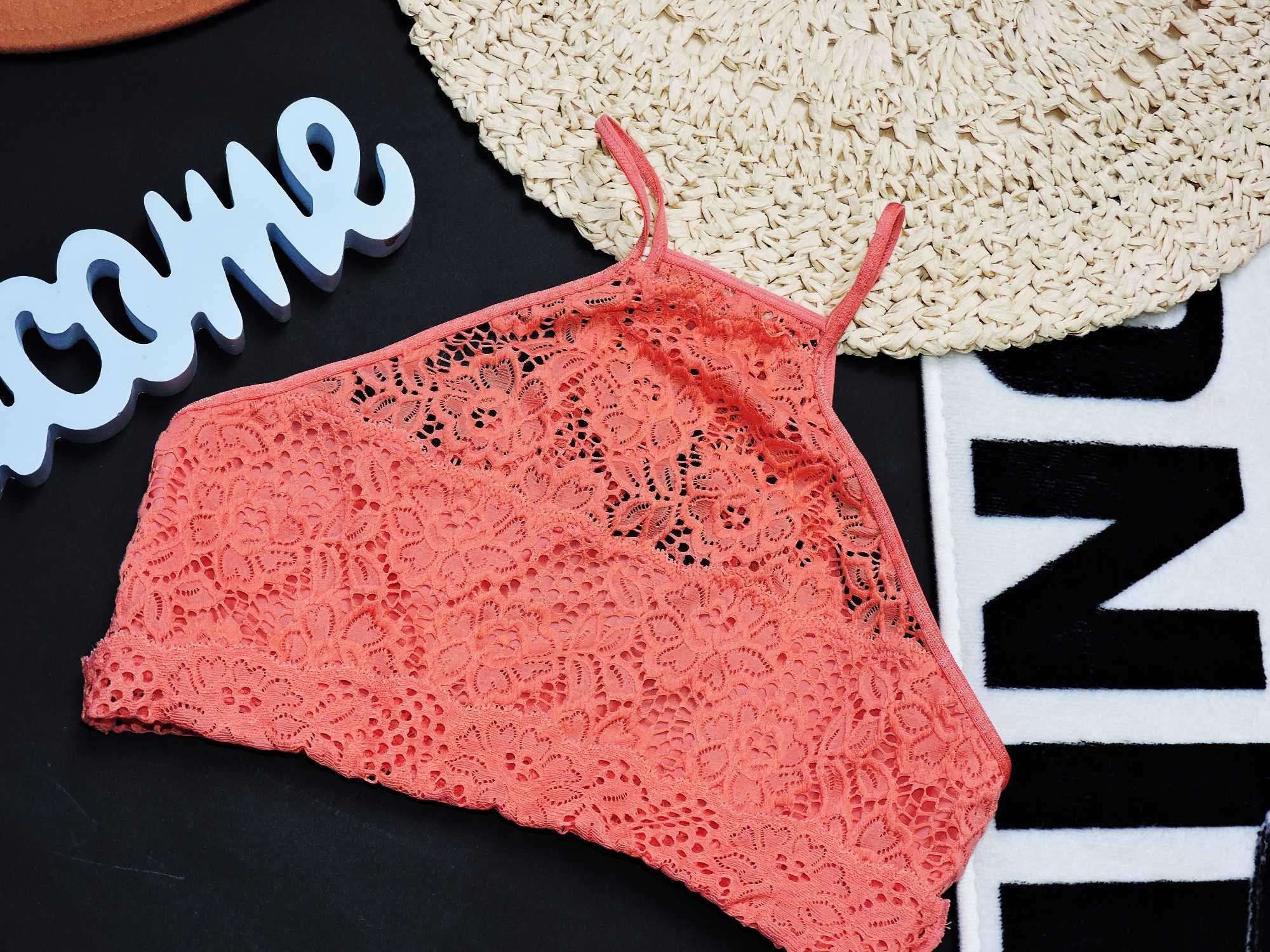 H&M Koronkowy biustonosz crop top S