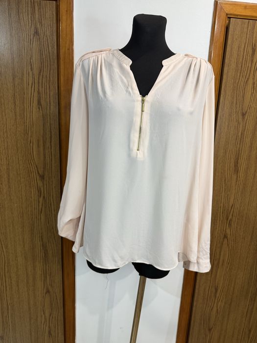 Koszula pudrowy róż z długim rękawem