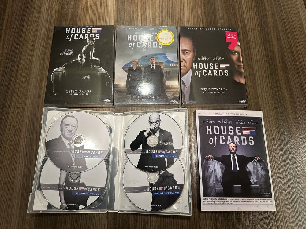 House of Cards sezon 1-4 PL 16xDVD nowe