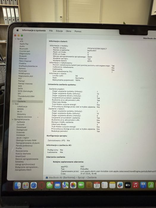 MacBook m2 13.6” 256GB SSD 2024r GWARANCJA +adapter usb-c