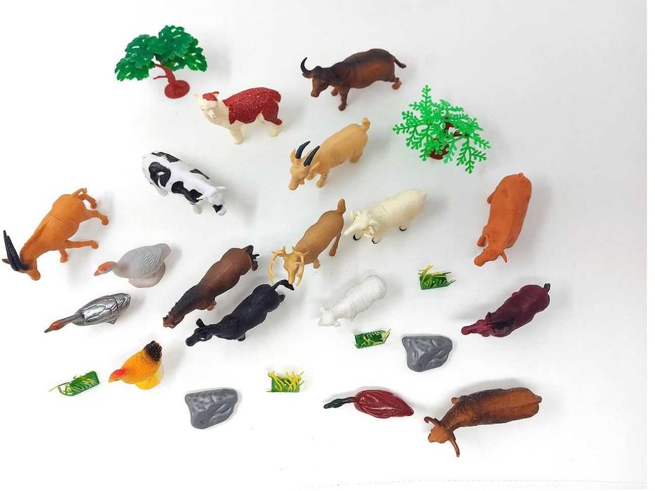 Zwierzęta domowe Gospodarskie Duży Zestaw Farma Figurki 17 sztuk