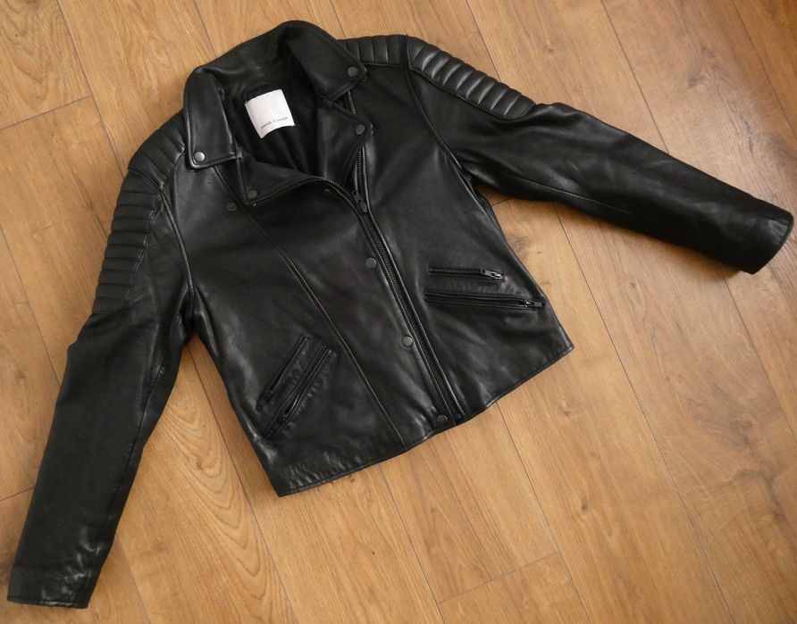 Kurtka skórzana damska Samsøe Samsøe pilotka SKÓRA biker RAMONESKA S/M