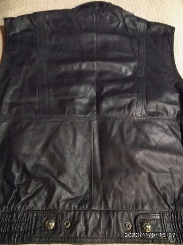 YORN Leather Vest  kultowa  kamizelka skórzana Vintage rozm. 52