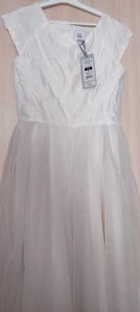 Nowa śliczna biała sukienka z tiulem Cool Club 140cm
