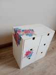 Organizer z szufladkami Ikea,rękodzieło,decoupage,mini komoda