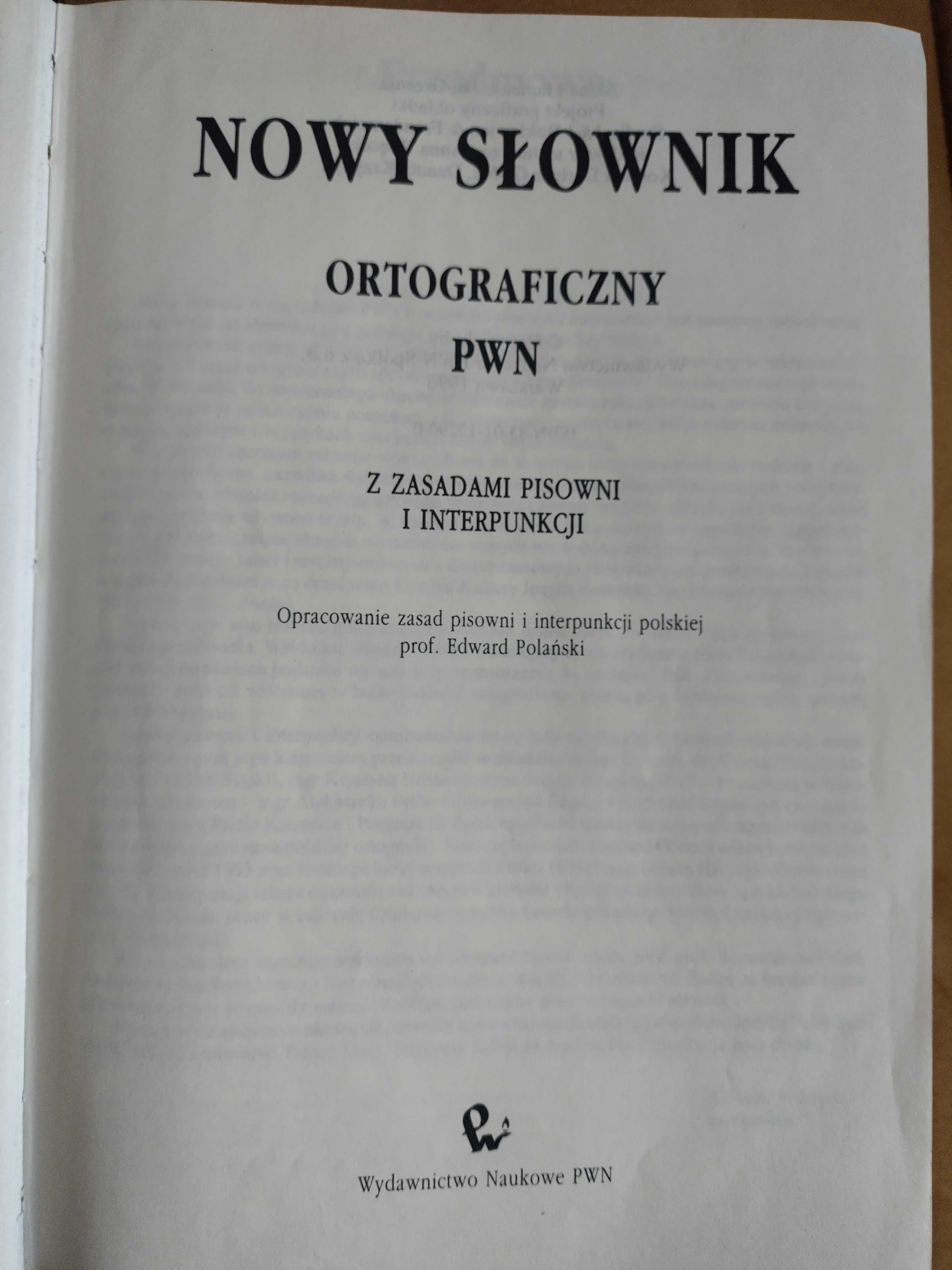 Nowy Słownik Ortograficzny PWN prof. Edward Polański 1996