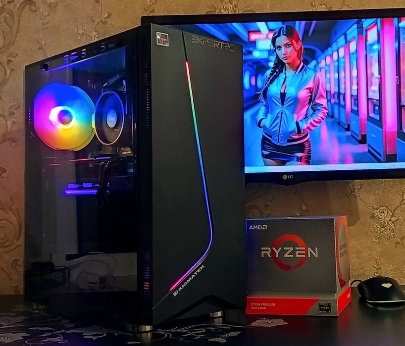 GTX1080/ Ryzen 5 3600/ 16Gb DDR4 s-AM4 игровой компьютер ПК