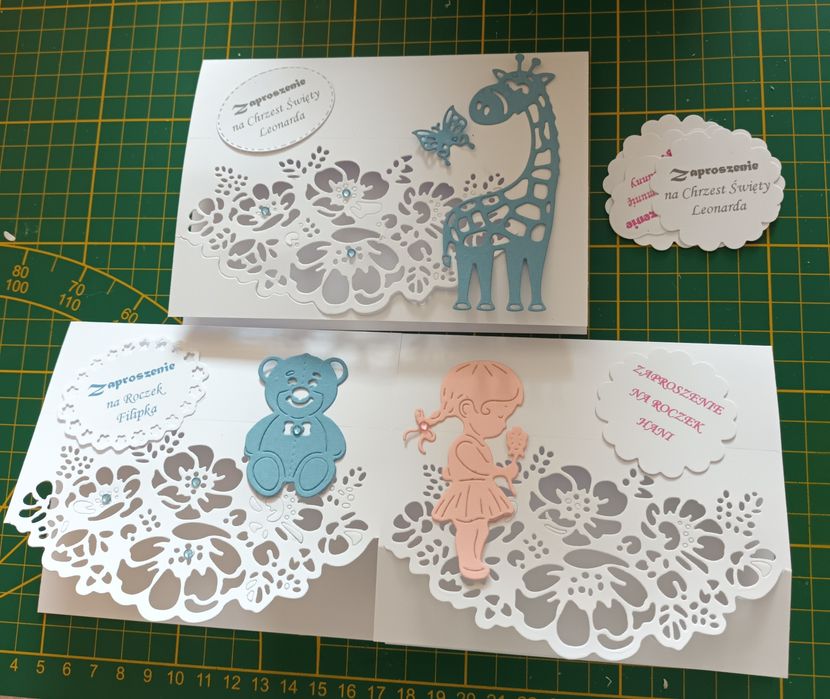 Zaproszenia na Chrzest I roczek
