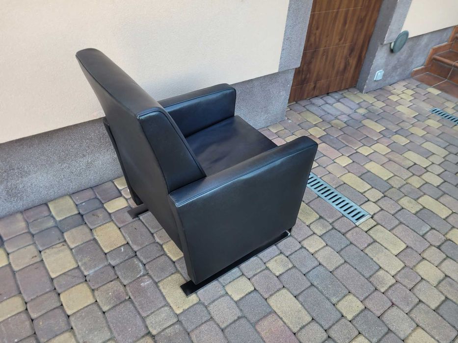 Nowoczesny Fotel Jori Navy Skóra Naturalna Design Furniture