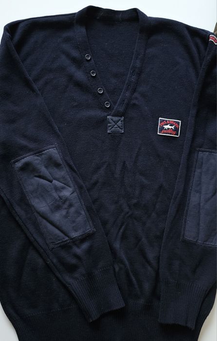Paul & Shark męski sweter L granatowy wełna