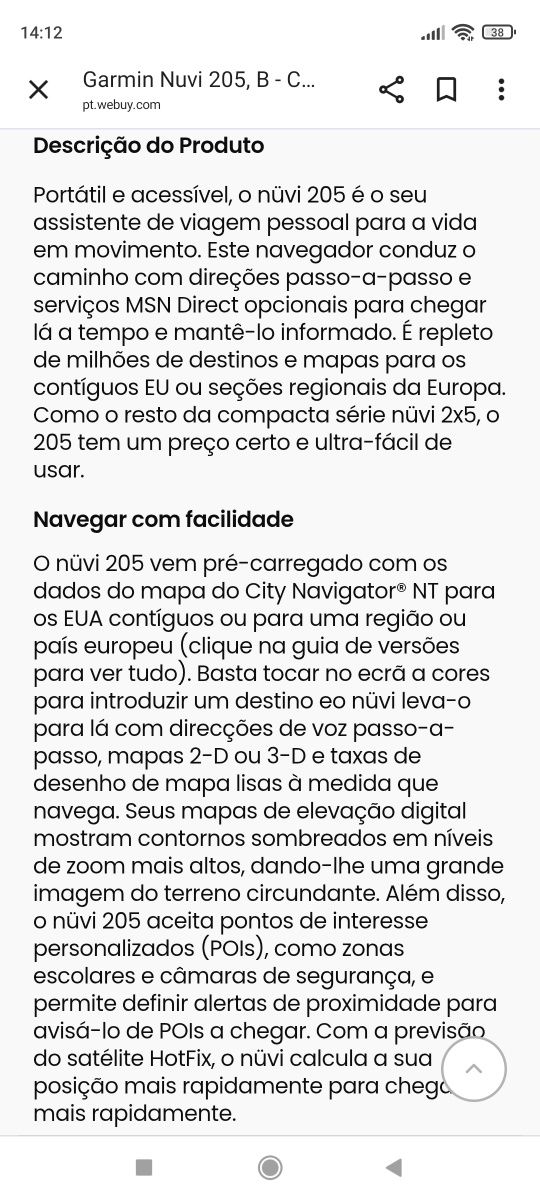 GPS Garmin nuvi 205