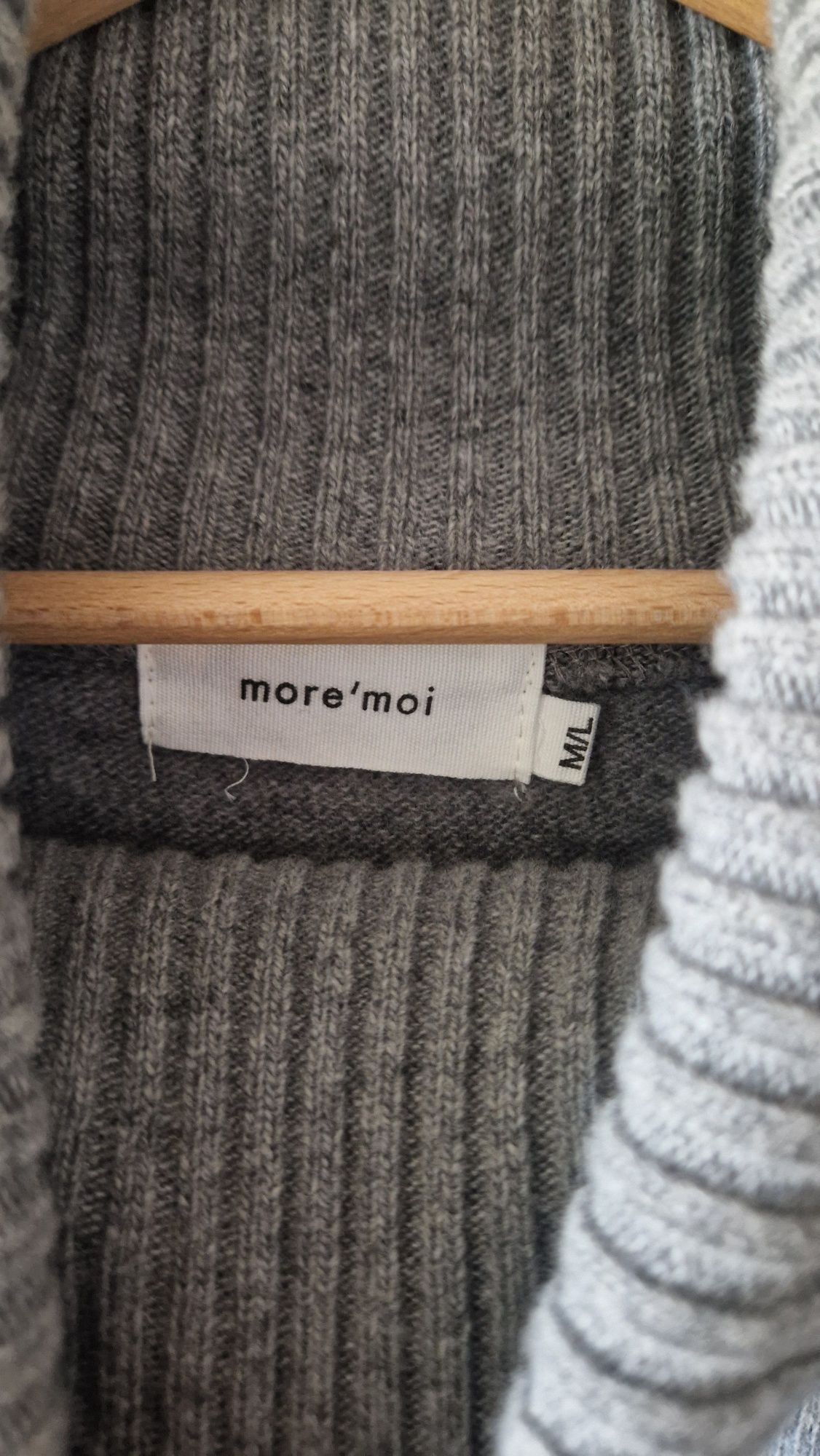 Sukienka more'moi more moi l 40 m 38 oversize merino kaszmir szara wi